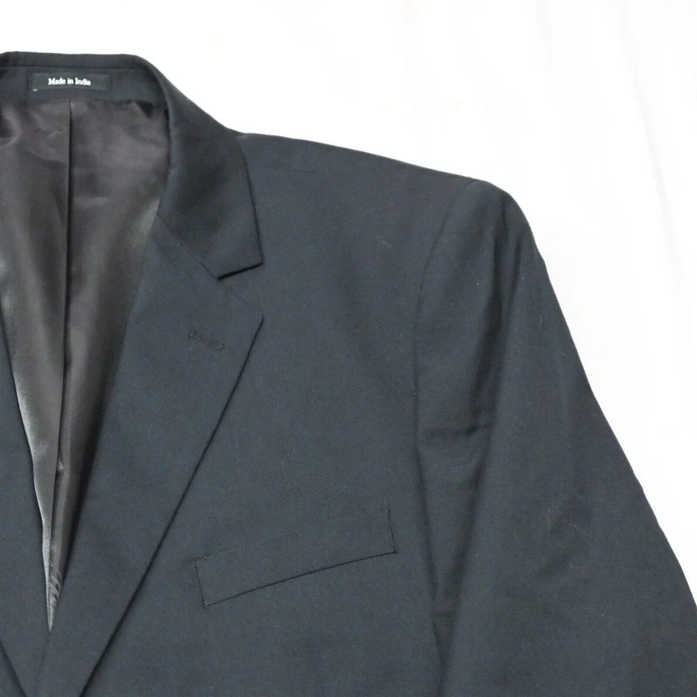 Pronto Uomo 46R Black Superfine 100% Wool Mens Blazer Sport Coat‎ Jacket